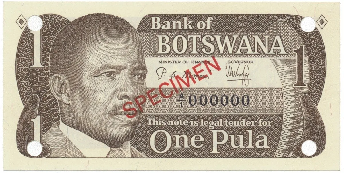 Botswana, 1 Pula (1983), anulát - SPECIMEN, P.6s1