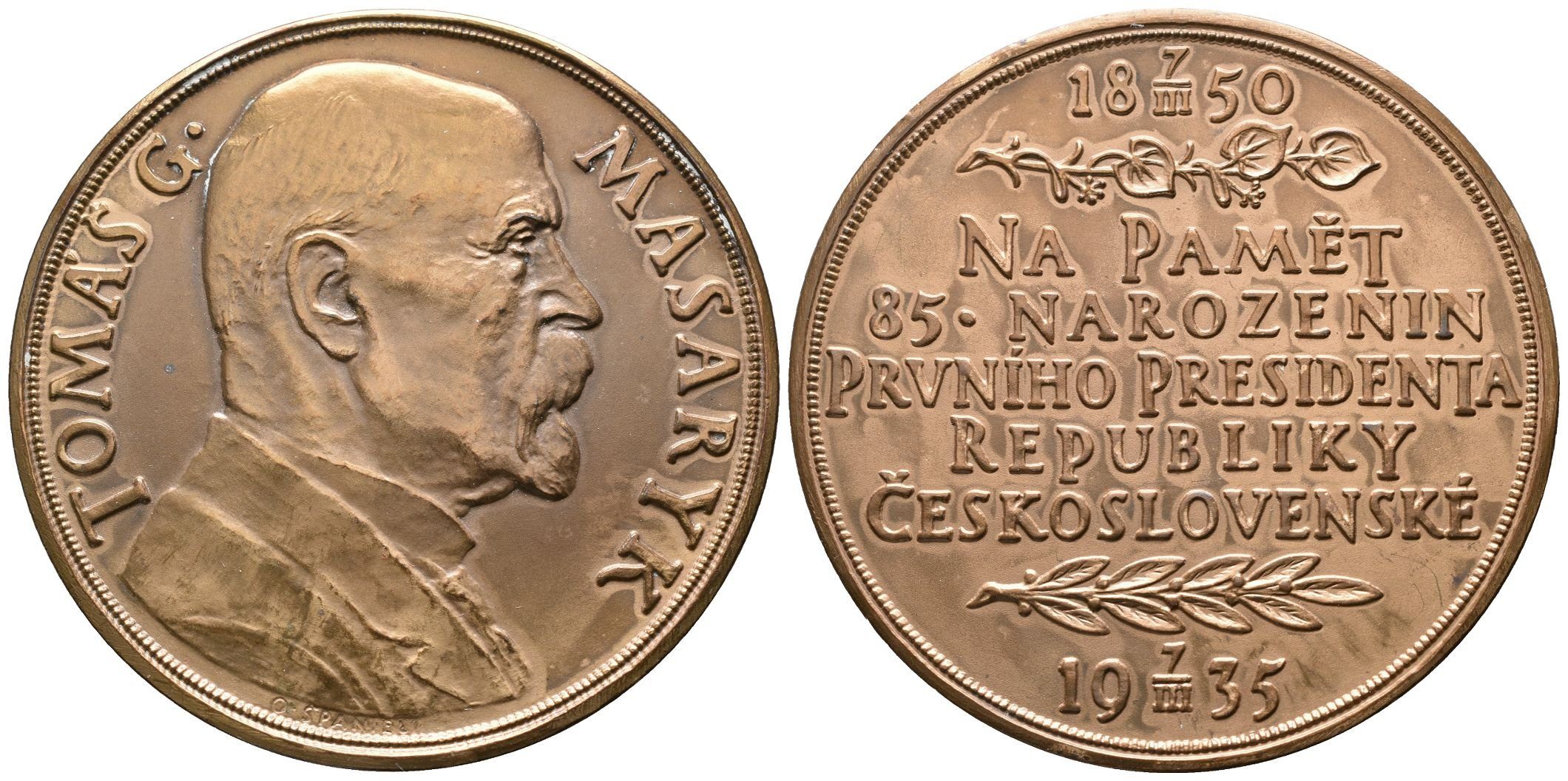 Španiel Otakar - 85. narozeniny TGM, 60 mm