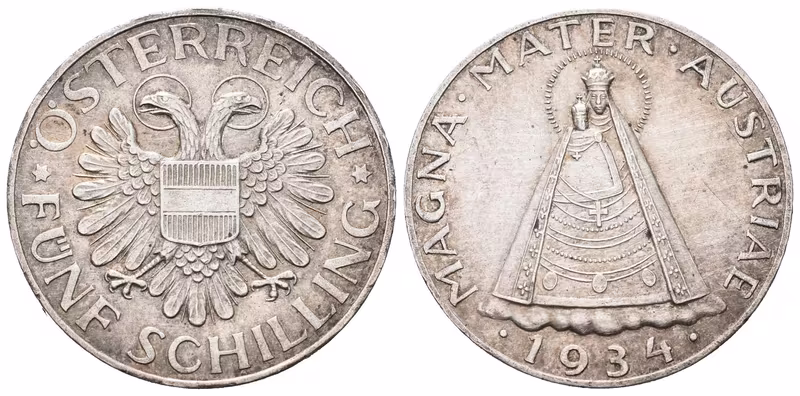 Rakousko, 5 Schilling 1934