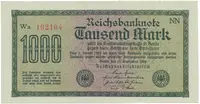 Německo, 1000 Mark 1922, vod. Wellen, 6-místné číslo, Ro.75q