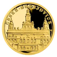 Zlatá mince České Budějovice - dobová pohlednice - fotografie 2