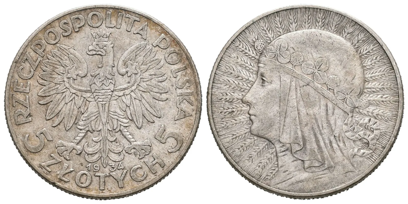 Polsko, 5 Zlotých 1934 - Polonia