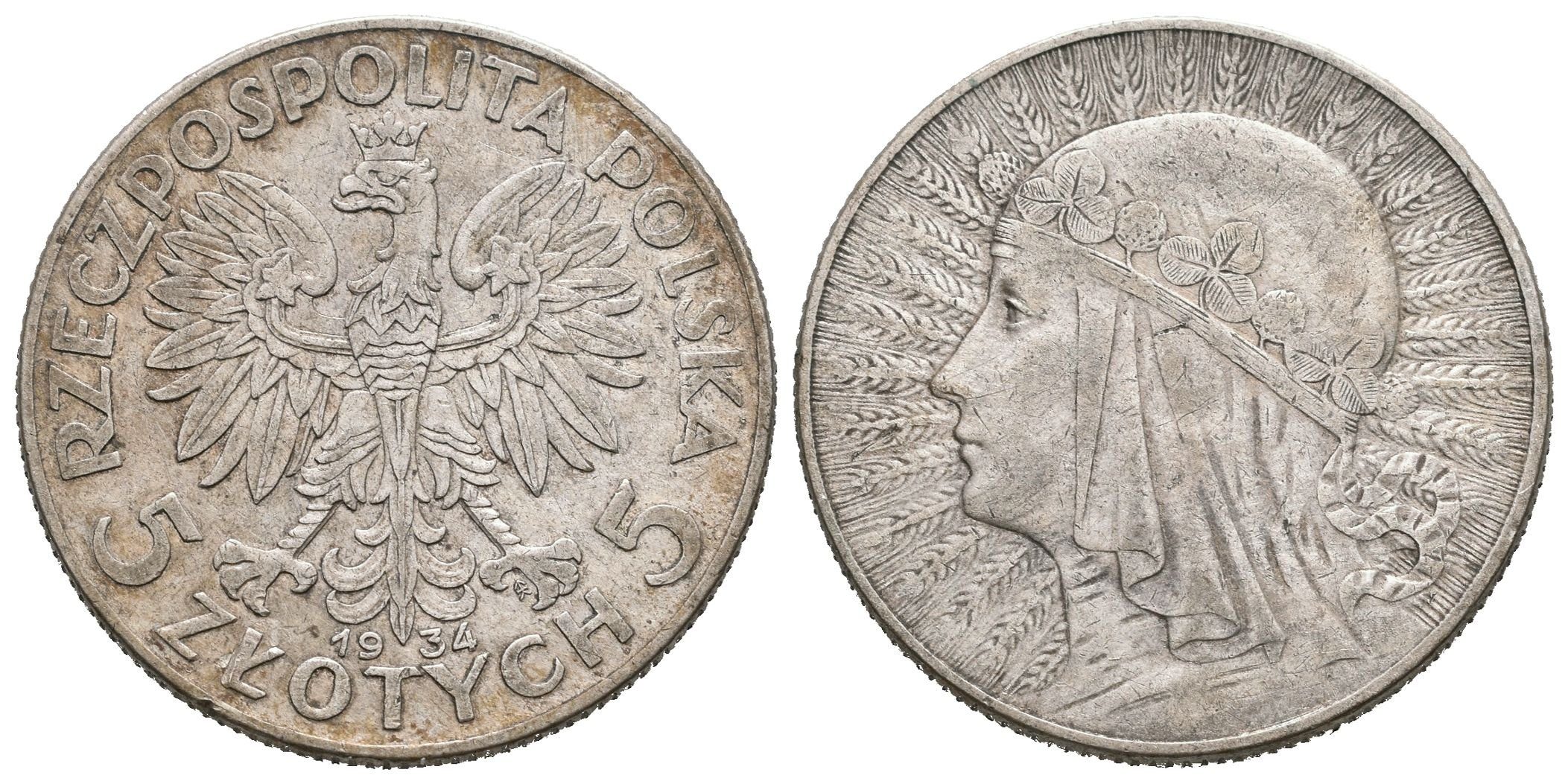 Polsko, 5 Zlotých 1934 - Polonia