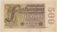 Německo, 500 Millionen Mark 1923, vodoznak Hakensterne, Ro.109d