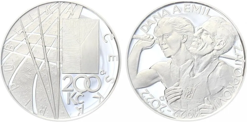 200 Kč 2022 - Dana a Emil Zátopkovi