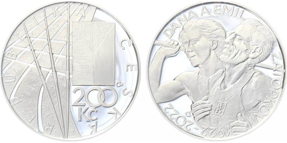200 Kč 2022 - Dana a Emil Zátopkovi