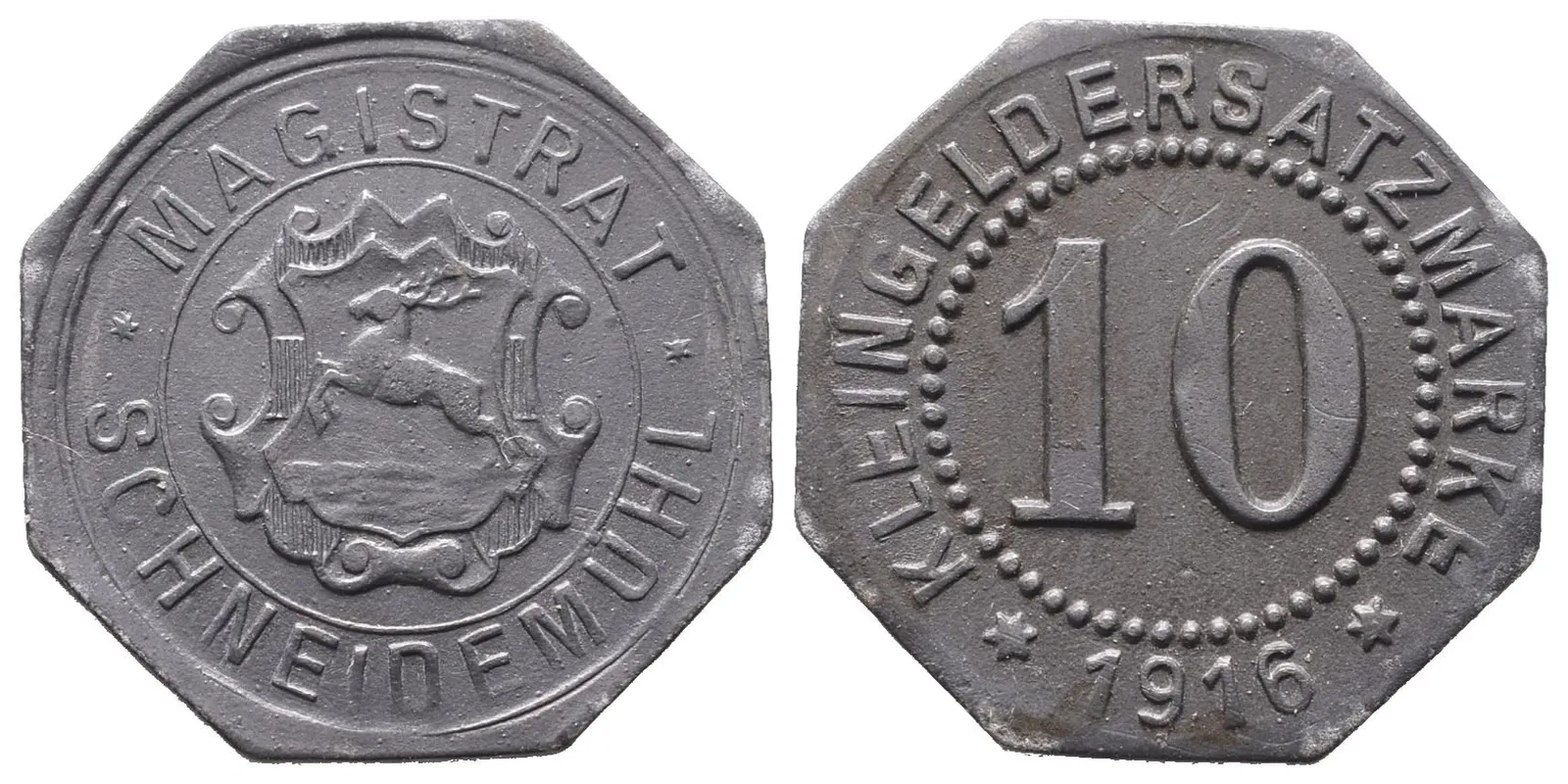 Nouzové ražby, 10 Pfennig 1916 - Schneidemühl