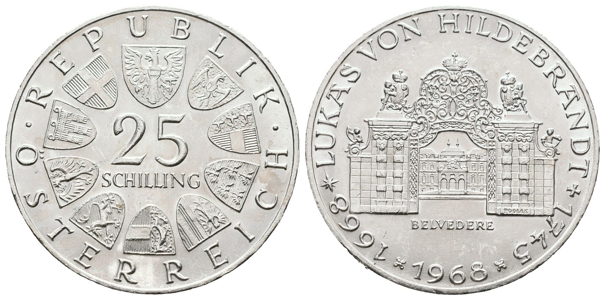 Rakousko, 25 Schilling 1968 - Hildebrandt