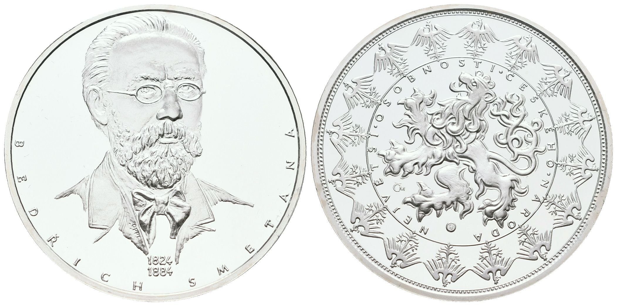 Stříbrná investiční medaile - Bedřich Smetana - Ag 29 g - 999/1000 + Certifikát