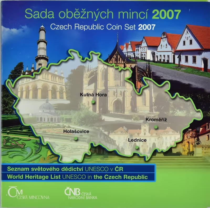Ročníková sada mincí 2007 - Seznam světového dědictví UNESCO v ČR