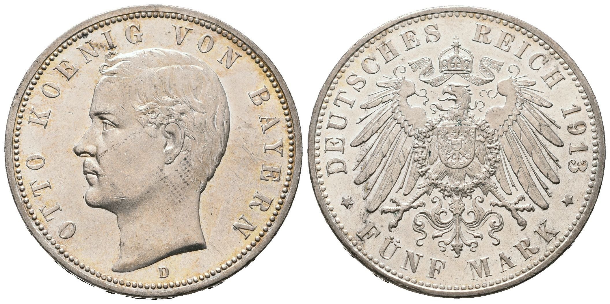 Bavorsko, 5 Marka 1913 D