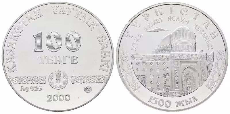 Kazachstán, 100 Tenge 2000 - 1500. výročí Turkestánu