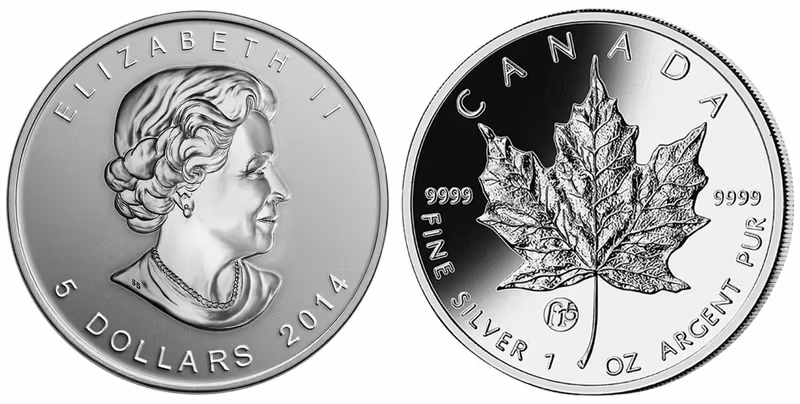 Kanada, 5 Dollars 2014 - Maple Leaf "f15"