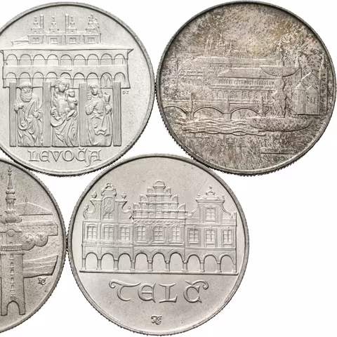 50 Kčs 1986 - Bratislava, Levoča, Praha, Telč a Český Krumlov,