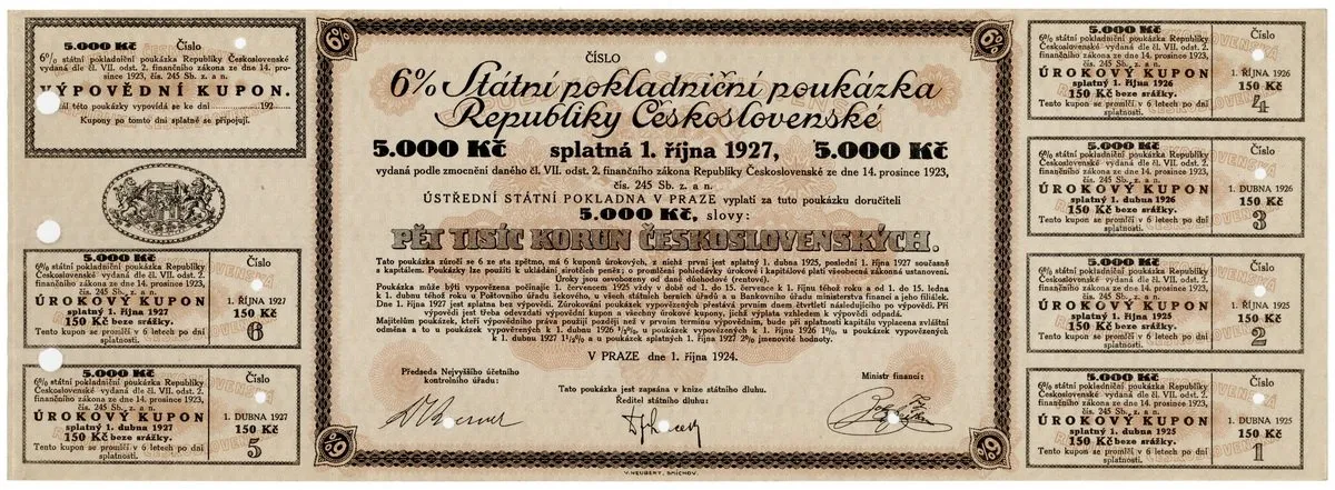 Státní pokladniční poukázky, 1919 - 1939 — 1