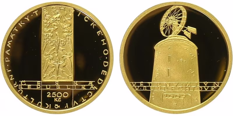 2500 Kč 2009 - Větrný mlýn v Ruprechtově, PROOF, bez etue