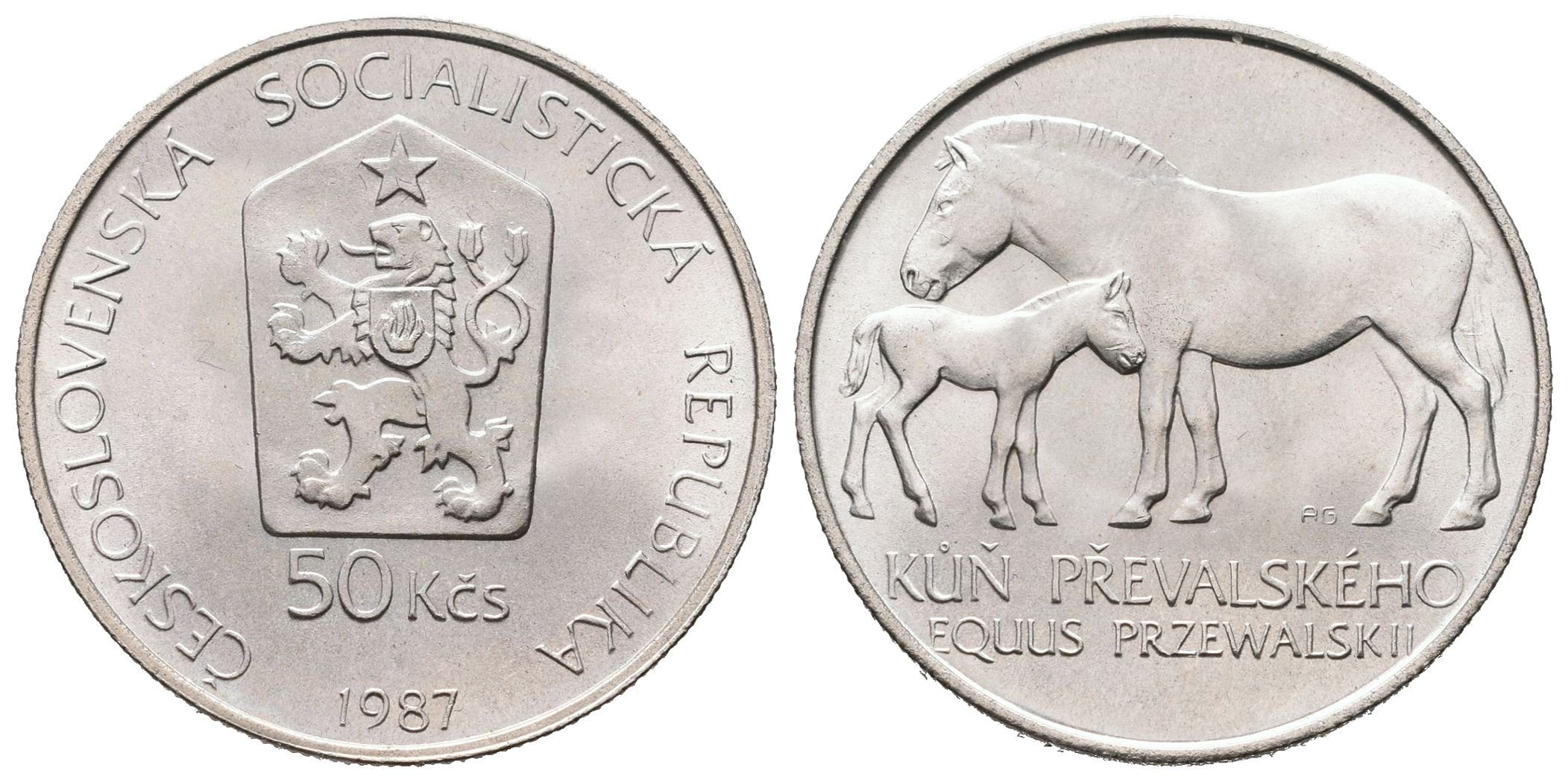 50 Kčs 1987 - Kůň Převalského, varianta