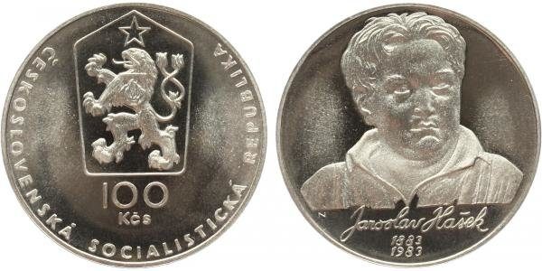 100 Kčs 1983 - Jaroslav Hašek, PROOF