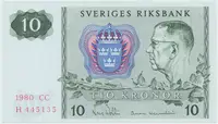 Švédsko, 10 Kronor 1980, P.52e
