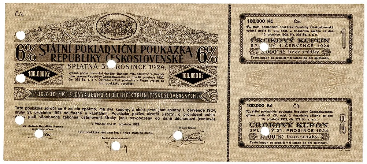 Státní pokladniční poukázky, 1919 - 1939 — 1