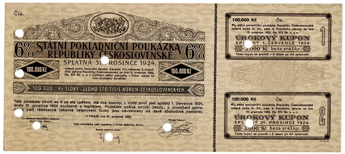 Státní pokladniční poukázky, 1919 - 1939 — 1