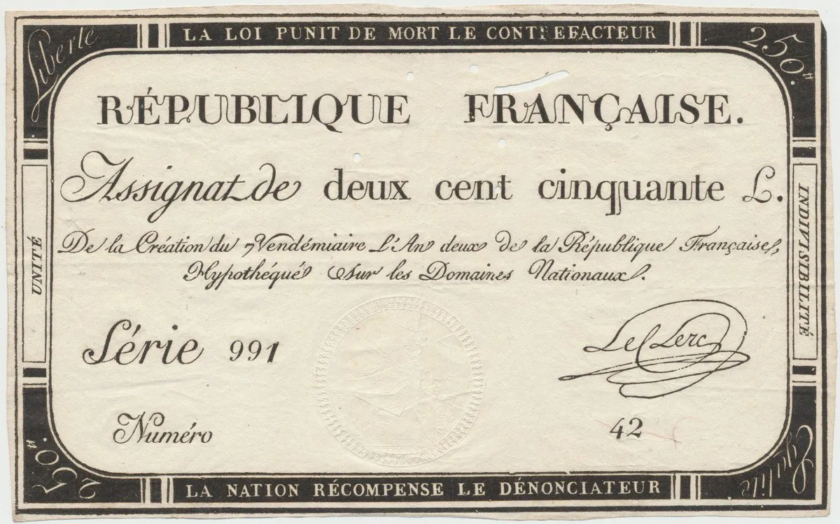 Francie, 250 Livres 1793, P.A75