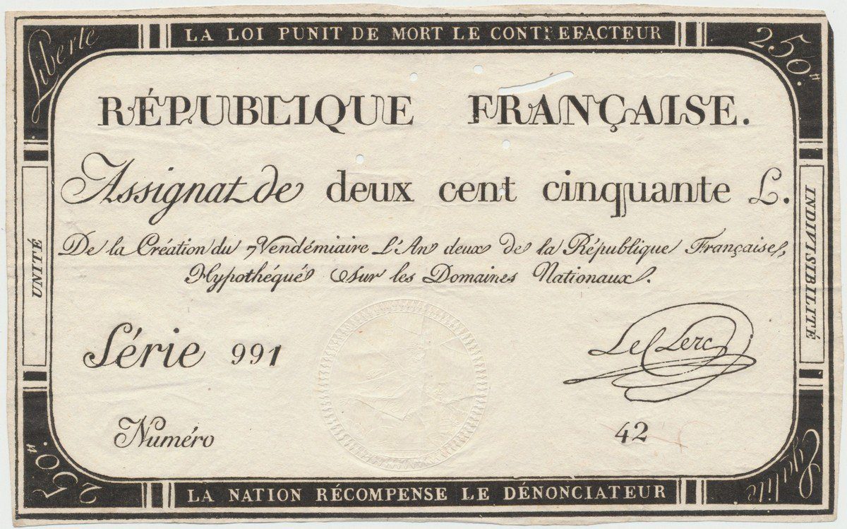 Francie, 250 Livres 1793, P.A75