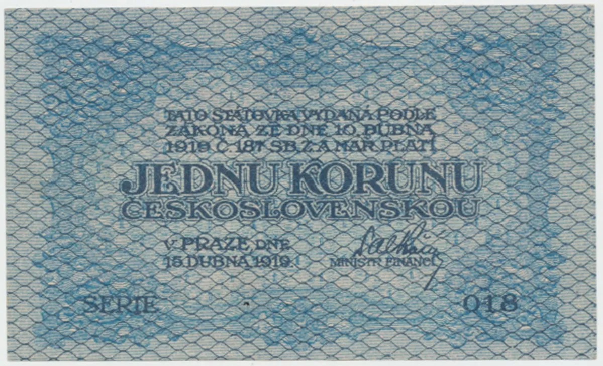 Československo, 1 Koruna 1919, Hej.7a
