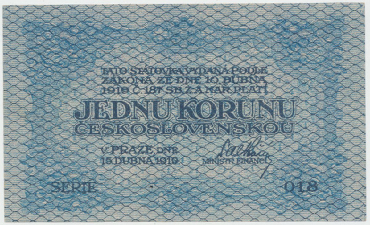 Československo, 1 Koruna 1919, Hej.7a