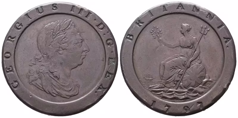 Velká Británie, 2 Pence 1797 "Cartwheel"