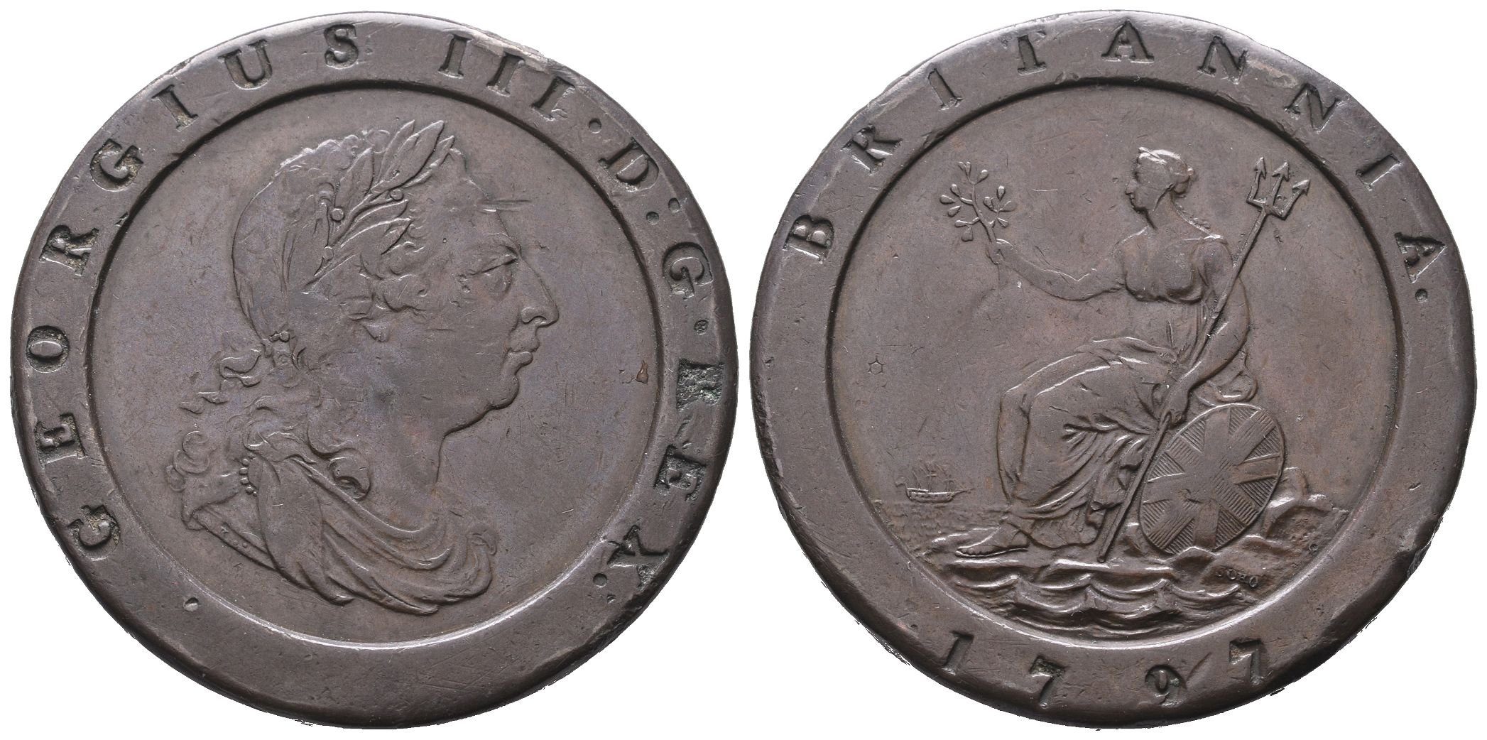 Velká Británie, 2 Pence 1797 "Cartwheel"