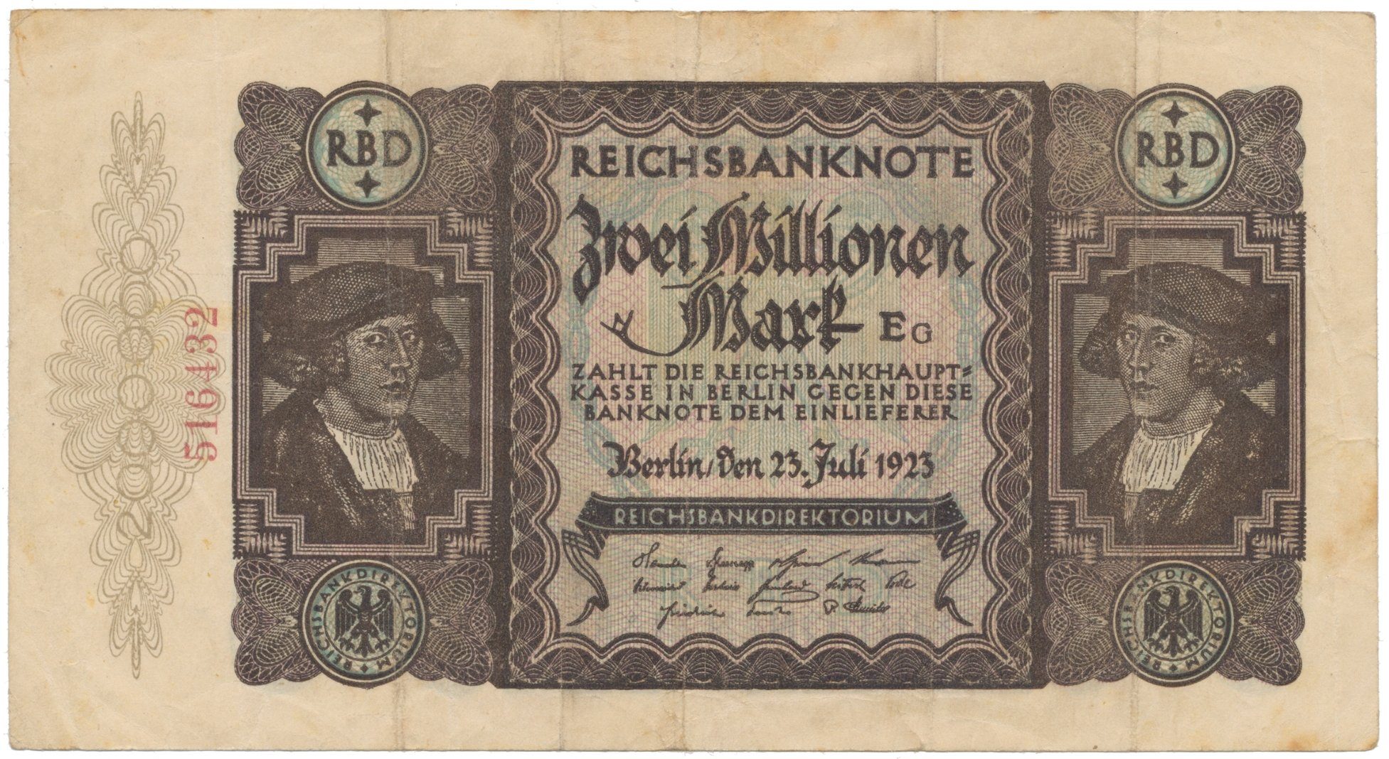 Německo, 2 Millionen Mark 1923, Ro.89b