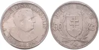 50 Koruna 1944 - Jozef Tiso, PCGS MS 64 - fotografie 2