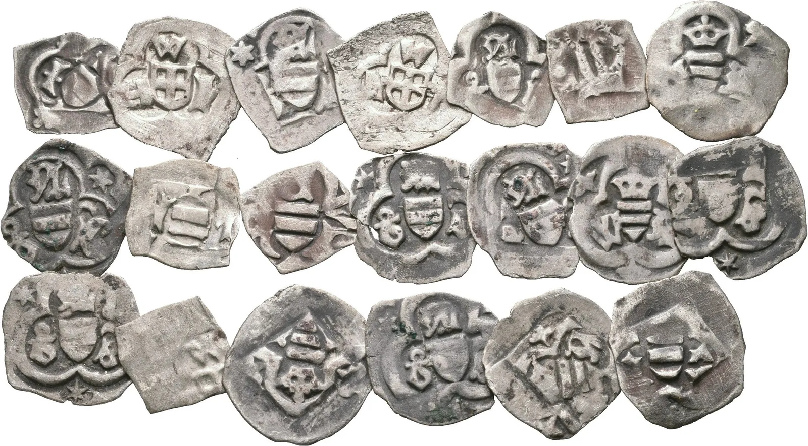 Soubor stříbrných mincí - Fenik, Albrecht V., Vídeň-Himmel, po roce 1426, — 1