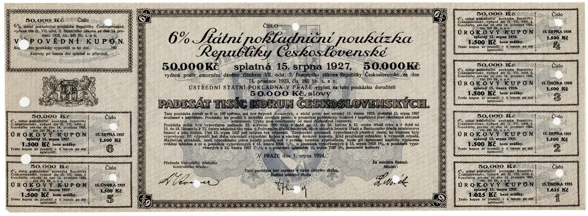 Státní pokladniční poukázky, 1919 - 1939 — 1
