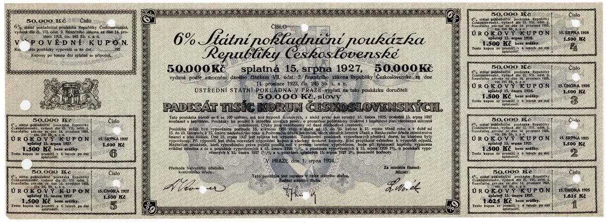 Státní pokladniční poukázky, 1919 - 1939 — 1