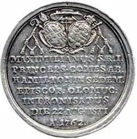 Olomouc - biskupství, Maximilian hrabě Hamilton, 1761 - 1776 — 2
