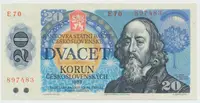 Československo, 20 Koruna 1988, série E, Hej.109aE