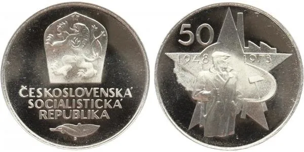 50 Kčs 1973 - Vítězný únor, PROOF