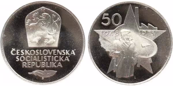 50 Kčs 1973 - Vítězný únor, PROOF