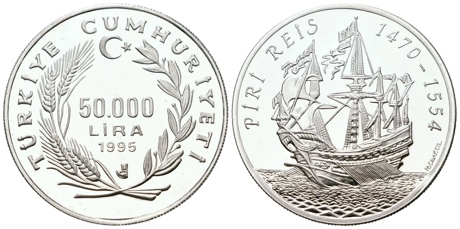 Turecko, 50 000 Lira 1995 - P. Reis