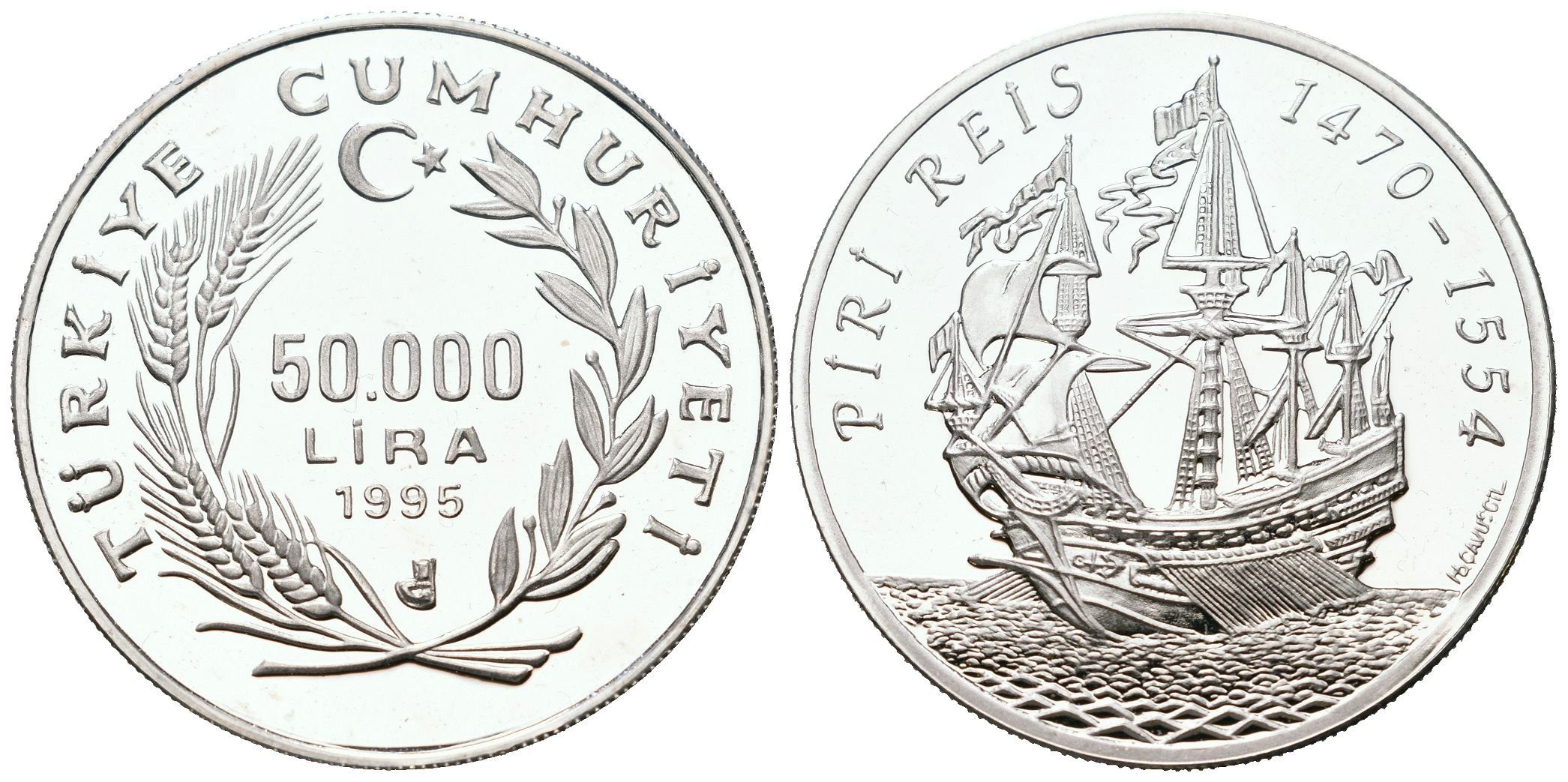 Turecko, 50 000 Lira 1995 - P. Reis