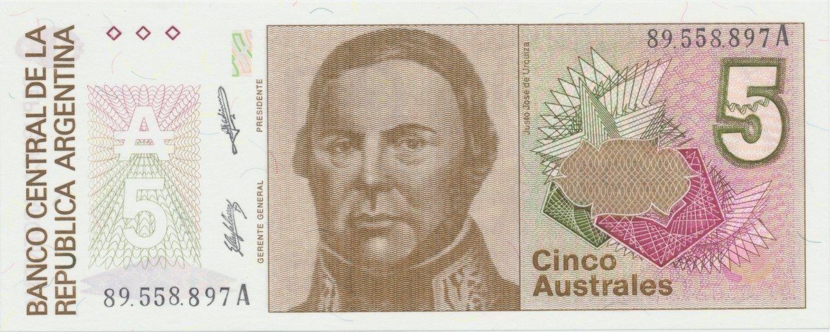Argentina, 5 Australes (1985~1989), P.324b