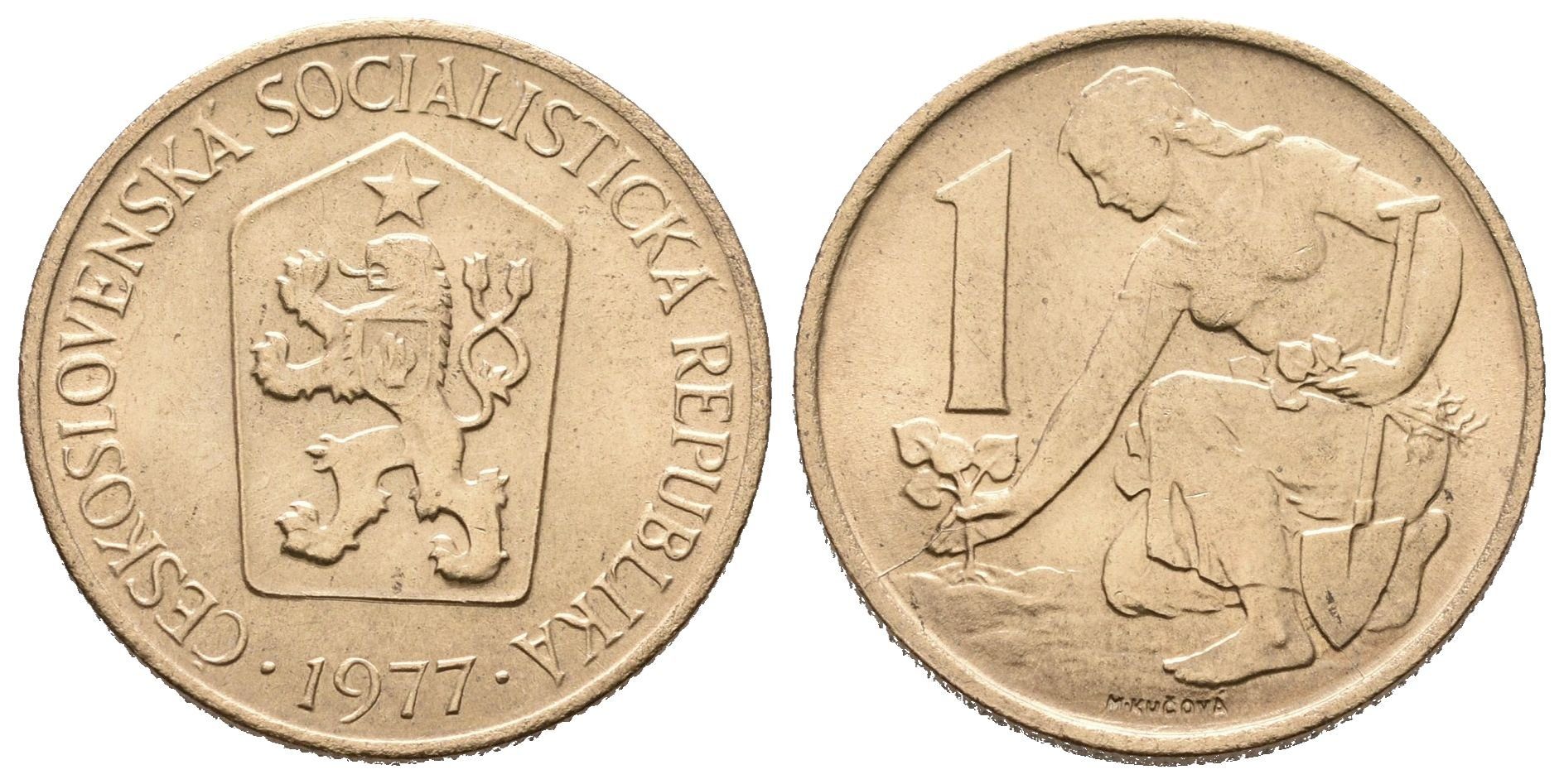 1 Koruna 1977