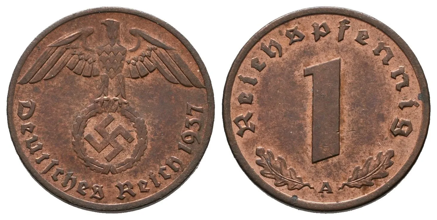 III. říše, 1 Pfennig 1937 A