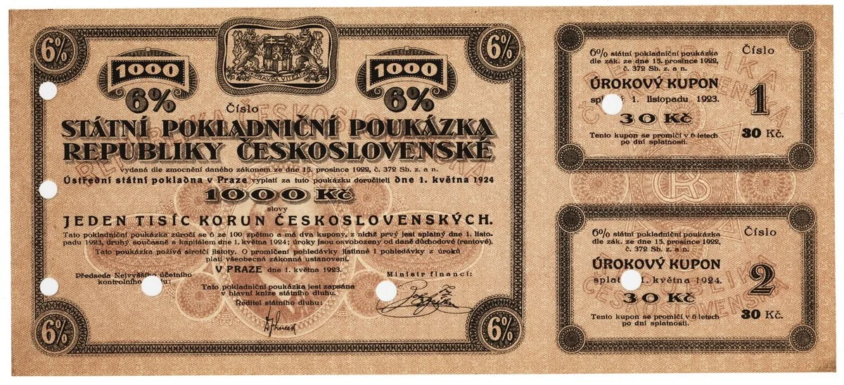 Státní pokladniční poukázky, 1919 - 1939 — 1