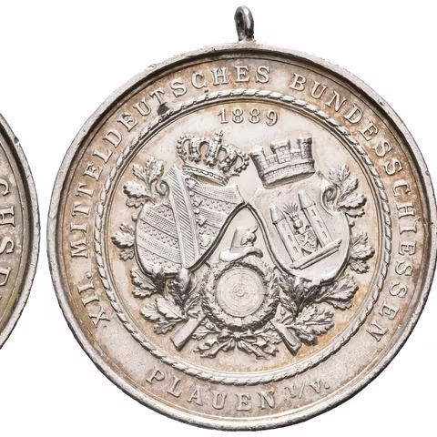AR Medaile 1889 - XII. Středoněmecké spolkové střelby v Plavně (Plauen).