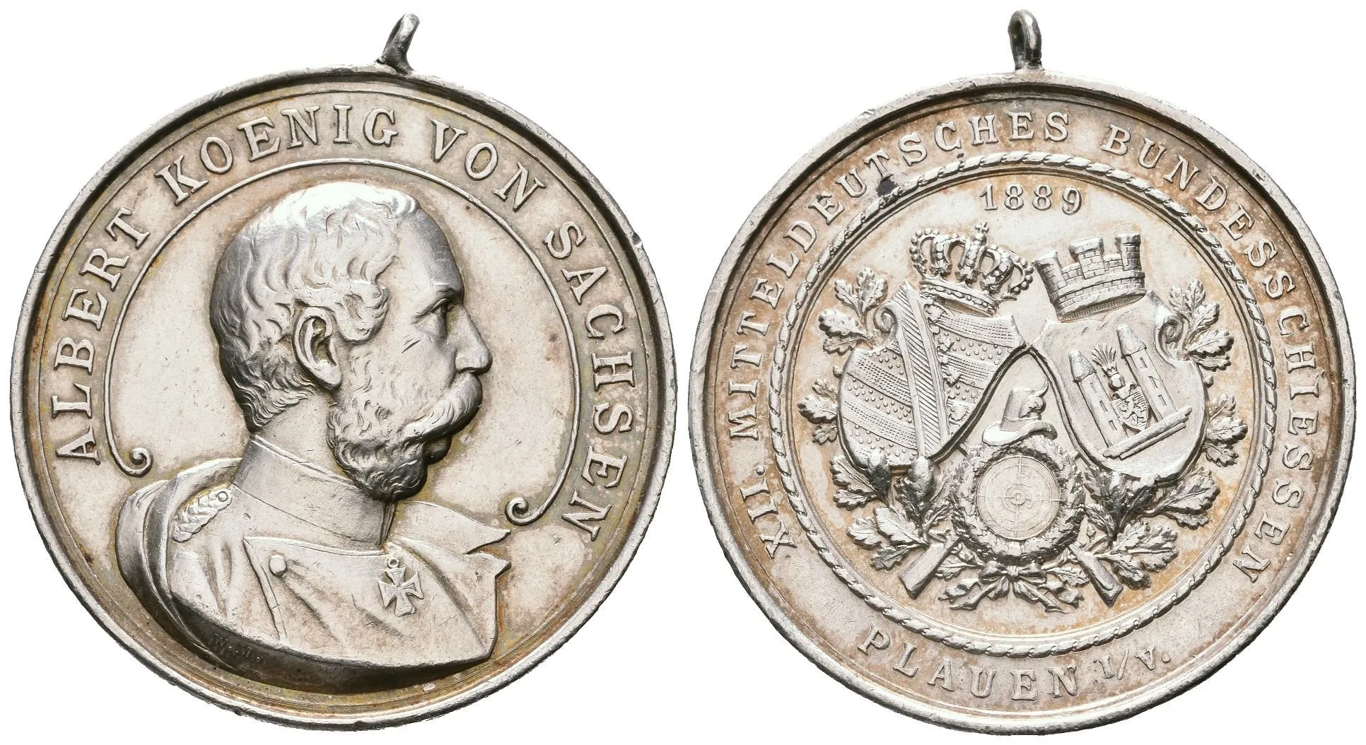 AR Medaile 1889 - XII. Středoněmecké spolkové střelby v Plavně (Plauen). — 1