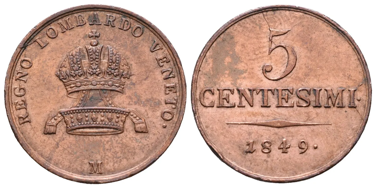 5 Centesimi 1849 M