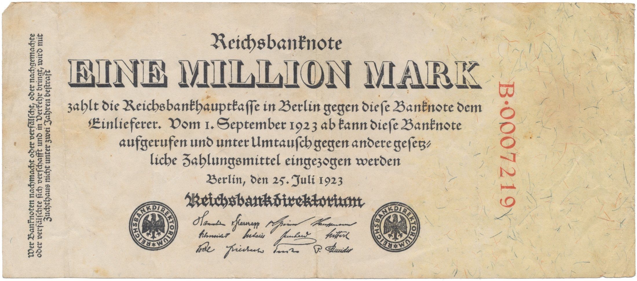 Německo, 1 Million Mark 1923, Ro.92b